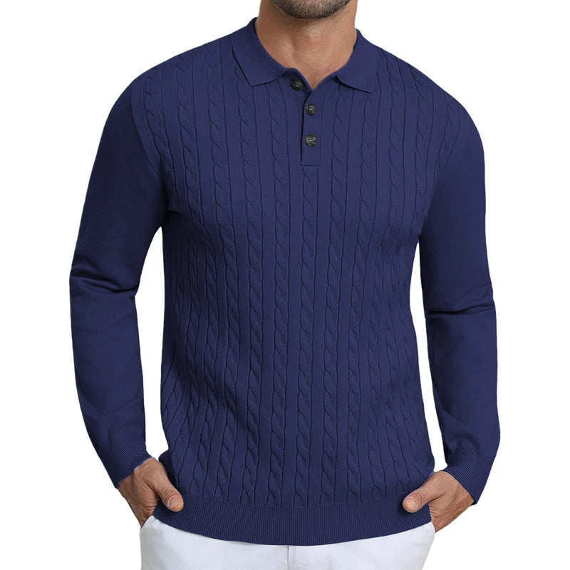 The Cable Knit Polo Jumper by Belgrave Club – view 7